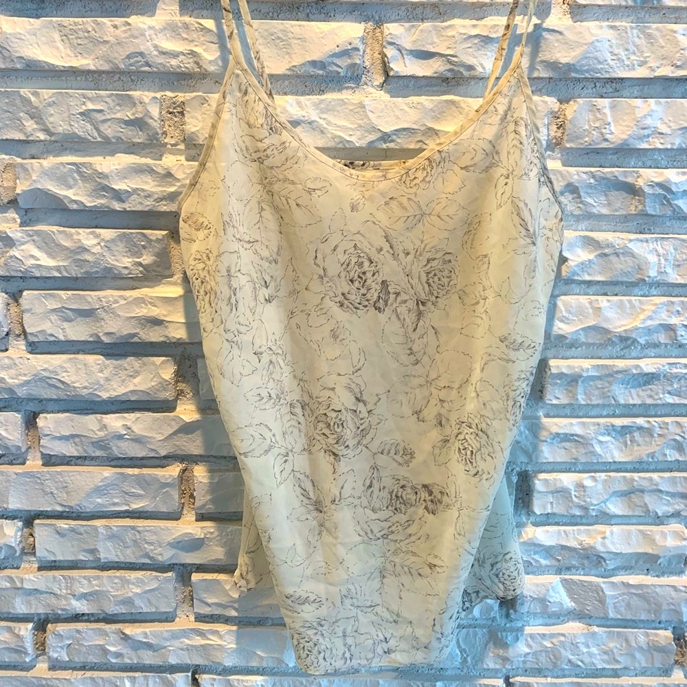Calvin Klein Lingerie Camisole Sheer Cream floral print Sz S